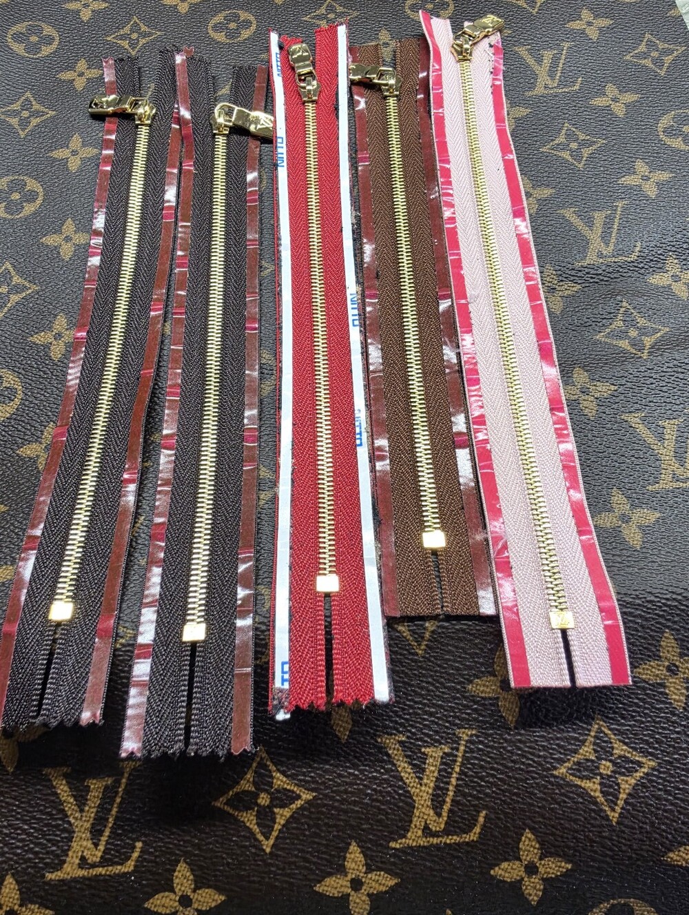 Louis Viutton Gold-Zip Replacement Zippers - Black, Red, Brown, Pink